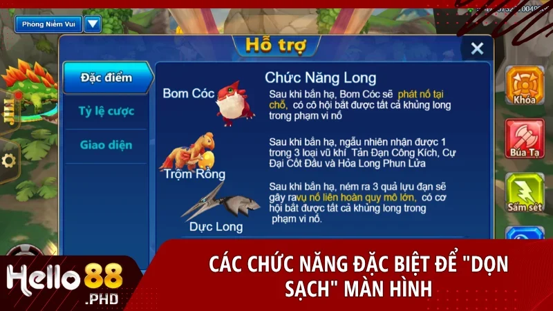 Kích hoạt đúng lúc bom cóc, trộm rồng hay dực long để quét sạch đàn khủng long và gom điểm thưởng nhanh chóng