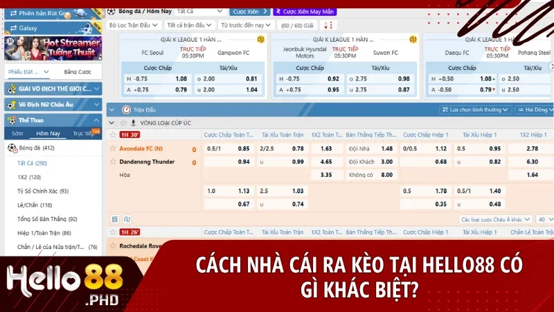 Giao diện cá cược thể thao hiện đại tại nhà cái hello88