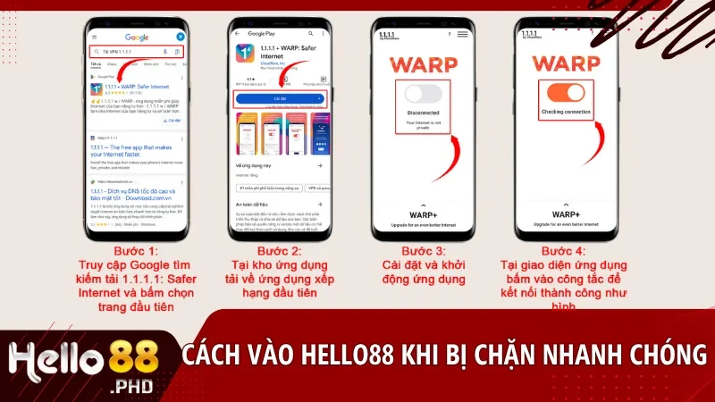 Bạn có thể vào lại Hello88 bằng các phương pháp đơn giản như app, link dự phòng hoặc VPN