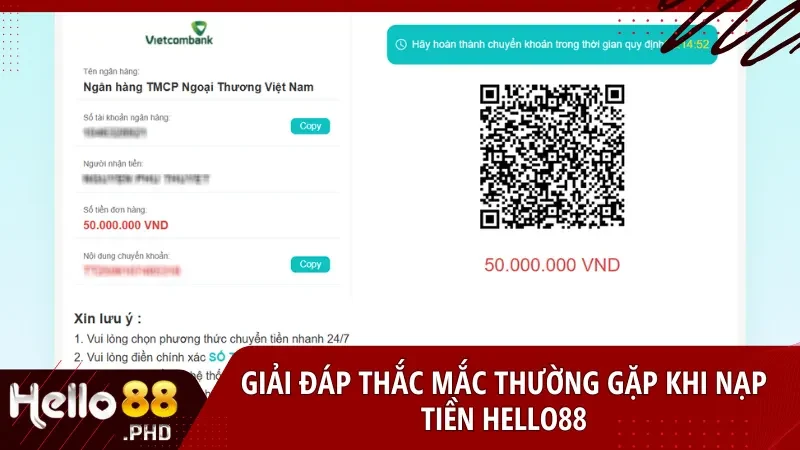Hello88 giải quyết nhanh các vấn đề thường gặp giúp người chơi an tâm khi thực hiện giao dịch nạp tiền