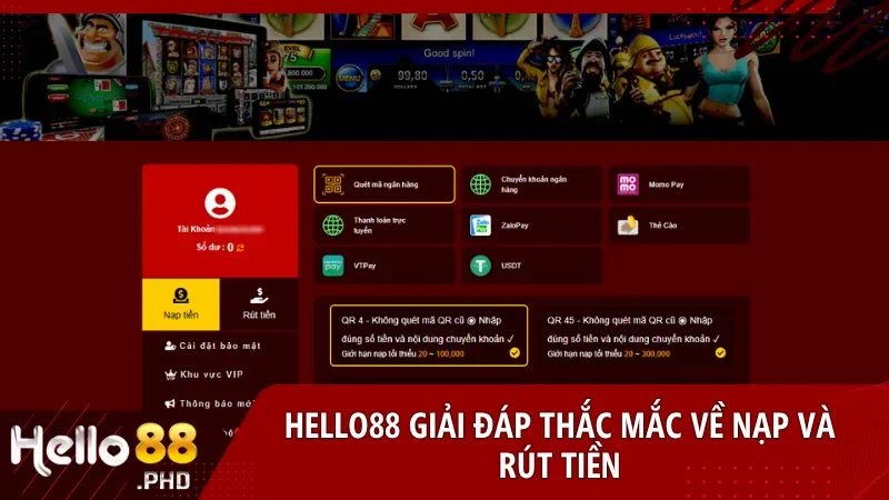 Các hình thức giao dịch tại Hello88 được hỗ trợ linh hoạt và minh bạch
