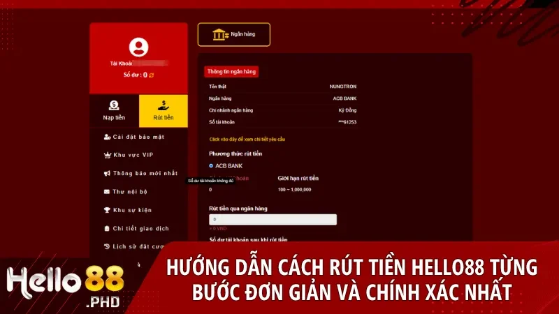 Người chơi cần thực hiện đầy đủ ba bước từ cài đặt mật khẩu đến gửi lệnh để hoàn tất rút tiền Hello88