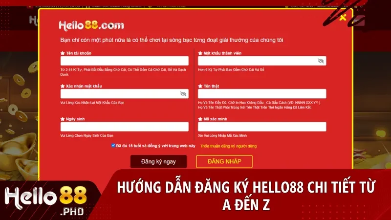 Thực hiện đăng ký Hello88 chỉ với vài bước đơn giản và an toàn trên giao diện thân thiện