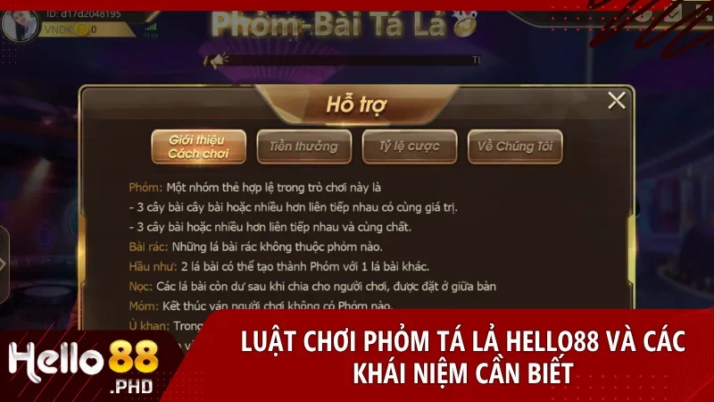 Chi tiết luật chơi phỏm tá lả tại nhà cái hello88