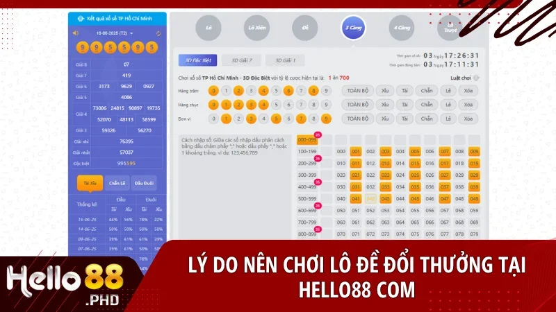 Lô đề online tại Hello88 chinh phục người chơi nhờ giao diện hiện đại, bảo mật cao và cơ chế đổi thưởng nhanh chóng minh bạch.