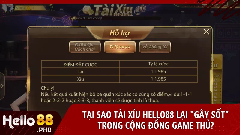 Tài Xỉu Hello88 nổi bật với giao diện 3D và tính minh bạch cao